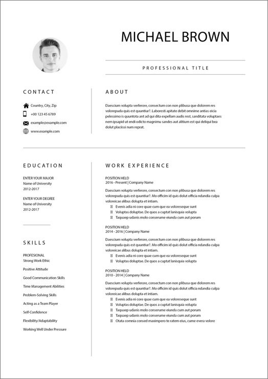 Unique Resume with Photo